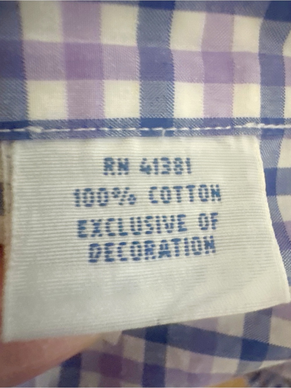 Ralph Lauren Plaid Button Down Shirt Blue Purple Long Sleeve Size L - Picture 8 of 9